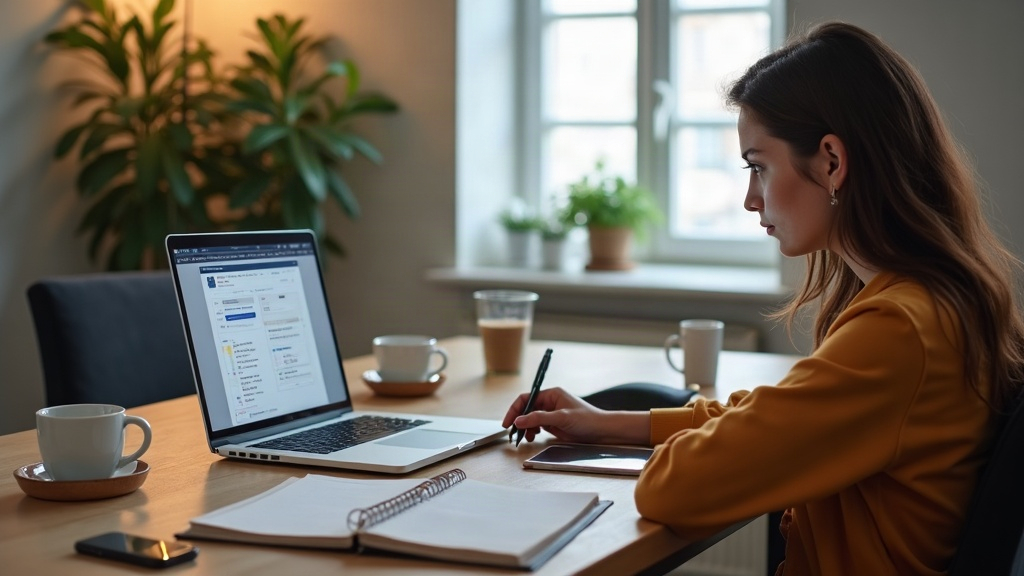 Community manager preparing a month of content with an angle bank and an editorial calendar on screen