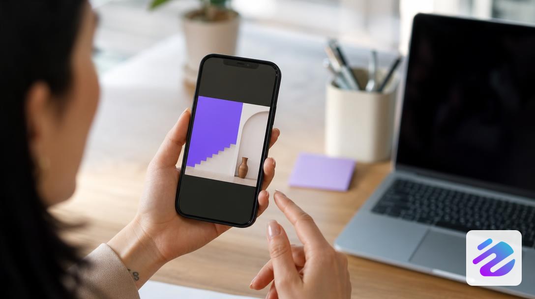 Square Instagram post displayed on a smartphone to choose its format