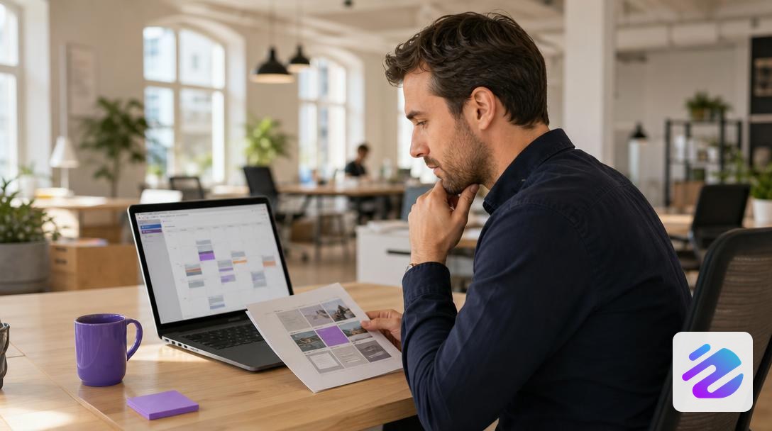 Community manager comparing a quote and an AI tool to find out how much a community manager costs